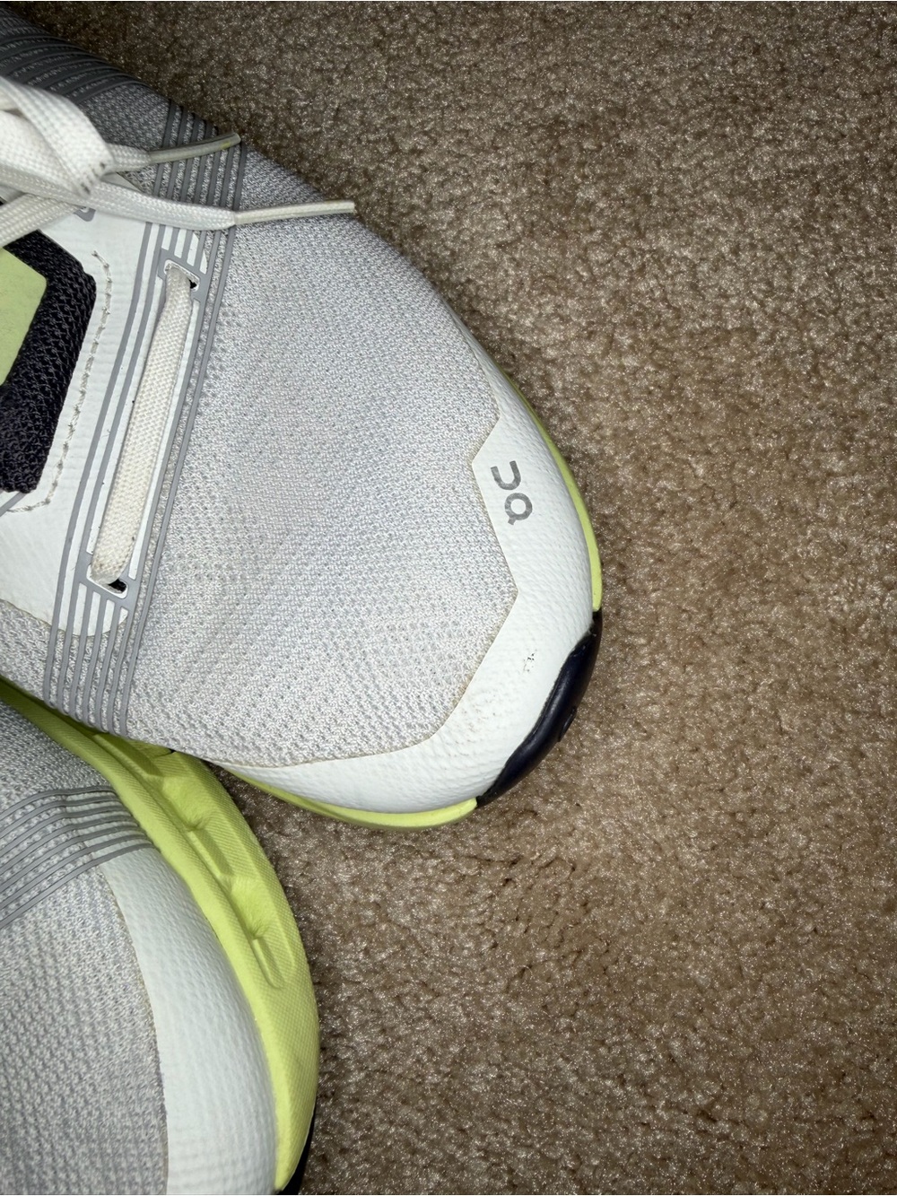 On Cloud Running Cloudswift Light Grey & Neon Yellow Running Shoes - Picture 3 of 5